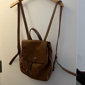 Coach genuine leather tan backpack